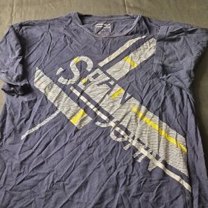 Sean John Navy and Yellow Graphic Tee